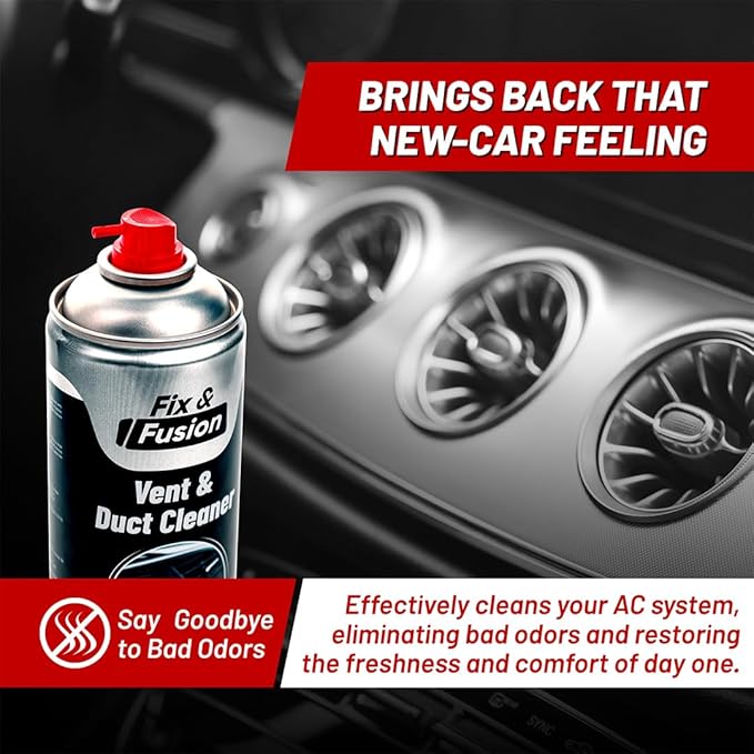 FIX & FUSION A/C Vent and Duct Cleaner (13.5 oz)| Foaming Spray for Car Air Conditioner | Freshens & Cleans Dust Build-Up | Fast, No-Rinse Formula | Automotive HVAC Refresher & Detailer (6 Pack)