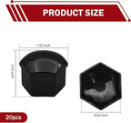 20 Pcs Wheel Nut Covers for Hyundai Palisade 2020 2021 2022 2023 2024, Hex Lug Nut Caps Waterproof Protective PP Plastic Auto Hub Screw Protector Accessories,Black-21mm