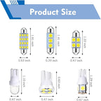 42PCS Interior Car Lights, LED Car Interior Bulb Kit Set, 194 DE3175 T10 31mm 41mm Bulbs, Replacement Lights for Dome, Map, License Plate, Door, Side Marker, Trunk Light
