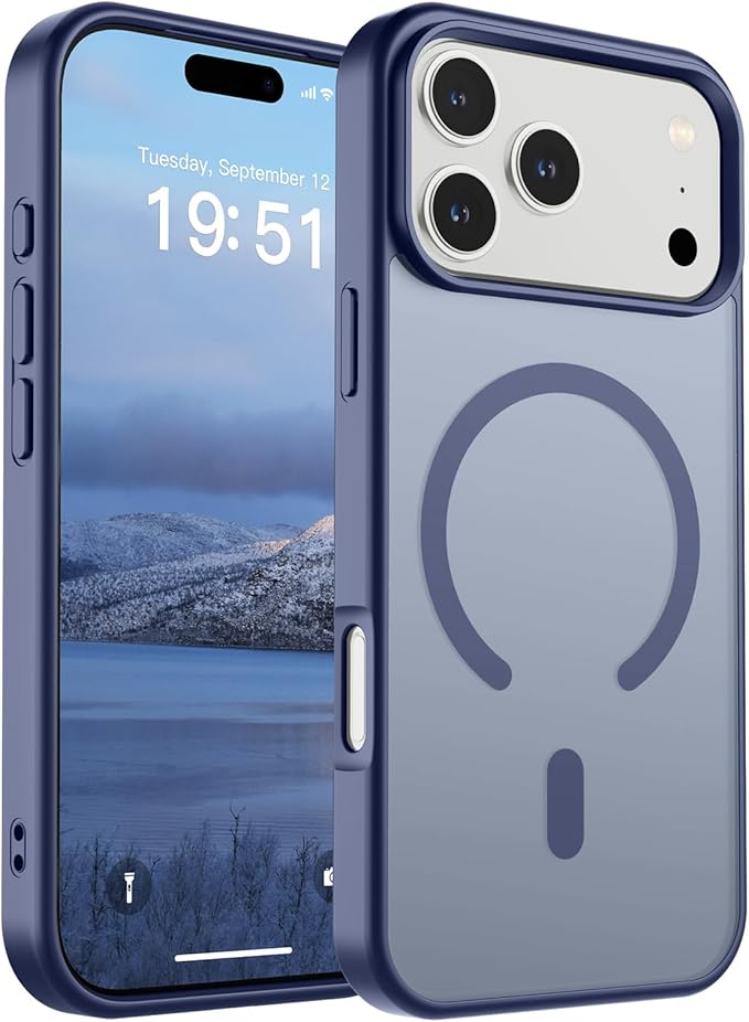 SUPFINE Magnetic for iPhone 17 Pro Max Case (Compatible with MagSafe)(Military Grade Drop Protection) Translucent Matte Shockproof with Anti-Fingerprint Phone Cover,Lavender Gray