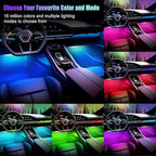 Smart Car Interior Lights,72 LED RGB Car LED Lights with Smart APP Remote Contro,Multicolor Footwell Under Dash Inside Light Kits Music Sync Mode,for Vehicle Internal Car Ambient Lighting Kits