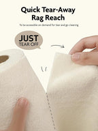 Fantasticlean Microfiber Cleaning Cloth Roll -40 Pack, Tear Away Microfiber Towels, 12" x 12", Reusable, Washable, Scratch Free, Ultra Absorbent Dishcloth for All-Around Cleaning Supplies (Beige)