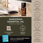 100% Pure Marjoram Essential Oil - 0.34 Fl Oz - Marjoram Oil for Hair, Skin, Diffuser, Aromatherapy & DIY Candle Making Scent