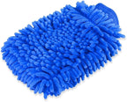 House Cleaning and Car Wash Mitts, Home Dusting Microfiber Gloves, Washing Clean Polish Faster (2-Pack, Green/Blue)