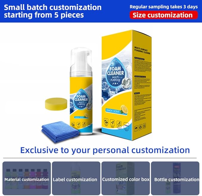 EUBUY Total Interior Cleaner for Car, 5 oz Car Interior Cleaning Kit with Wipe and Sponge for Automotive Seat, Upholstery, Carpet, Dashboards, Plastic, Leather, Glass
