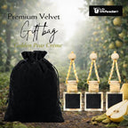 Golden Pear Crème Car Air Freshener Set of 3, 10 ml Hanging Diffuser Bottles with Wooden Cap, Sweet Pear Vanilla Scent for Car, Home & Closet, Velvet Gift Bag
