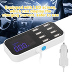 FLEXMAN 90W Powered USB Hub, 5.2V 9.1V 12V 3 Modes Data Hub Portable Car Use Power Adapter with LED Screen for Laptop PC Computer Printer