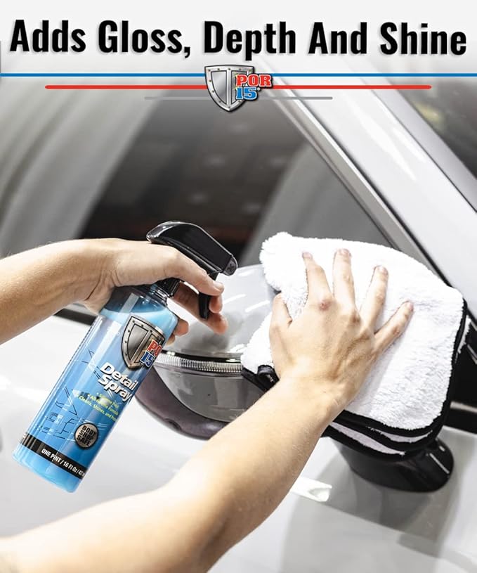 POR-15 Detail Spray - 16 fl. Oz - Quick Waterless Detailer Spray | Silicone Free Body Shop Safe Formula | Polish & Protect