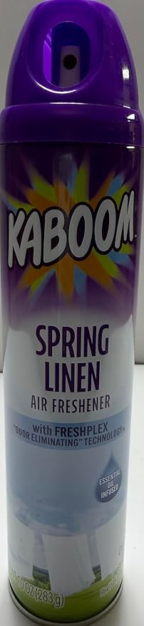 Wizard kaboom | Odor Neutralizer & Air Freshener with freshplex "odor eliminating" technology - 10 Oz. Spring linen (Pack of 4) (Packaging May Vary)