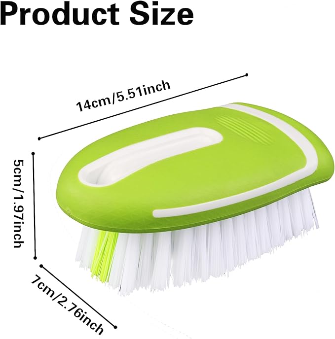 Carpet Cleaning Brush & Upholstery Brush Set, Hard Bristle Carpet Scrub Brush, Rug Brush, Couch Cleaner Brush, Fabric/Leather Detail Brush for Car, Home & Outdoor Furniture (Green)