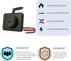 Panel Type C 12V USB Car Charger Outlet, DAMAVO YM1288 12V Cigarette Lighter Socket for Car USB Port Bus RV Boat Automotive Marine ATV Truck Golf Cart (Surface Mount Installation, 2 Pack)