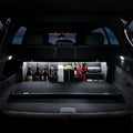Car Trunk Organizer, Leather Trunk Organizer with LED Light Car Storage Box with Lid and Push-pull Handle Organizer Trunk Storage for SUV, Trunk, Minivan (Black, 42.9 x 11.4 x 12.2in)
