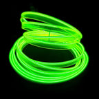 El Wire Lemon Green Interior Car LED Strip Lights, 5M Neon Wire USB 5V with Fuse Protection for Automotive Interior Decoration, with 6mm Sewing Edge