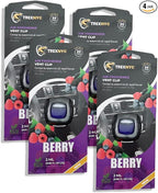 Car Air Fresheners Vent Clips, Essential Car Odor Eliminator, Perfect Scented Car Accessories, For Long Lasting Fragrance up to 30 days, 0.07 FL.OZ (Berry, 4 Packs)
