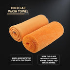 SPTA Drying Towel, Car Wash Drying Towel for Spotless Shine, Highly Absorbent, Scratch Free Large Microfiber Towel for Car wahing, 29.1 x 35 inch, Orange-MT031