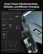 Tesla Model 3/Y USB Hub - Center Console Fast Charging Adapter, 100W Max Power, Hidden Cable Management, IPS Display, Smart Power Distribution for Tesla Model 3 (2021-2023) & Model Y Accessories