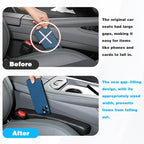 2PCS Car Seat Gap Filler, Microfibre Leather Vehicle Gap Stopper to Fill Between Seat & Console Organizer, Automotive Interior Accessories, Universal for SUV Sedan Truck (Black)