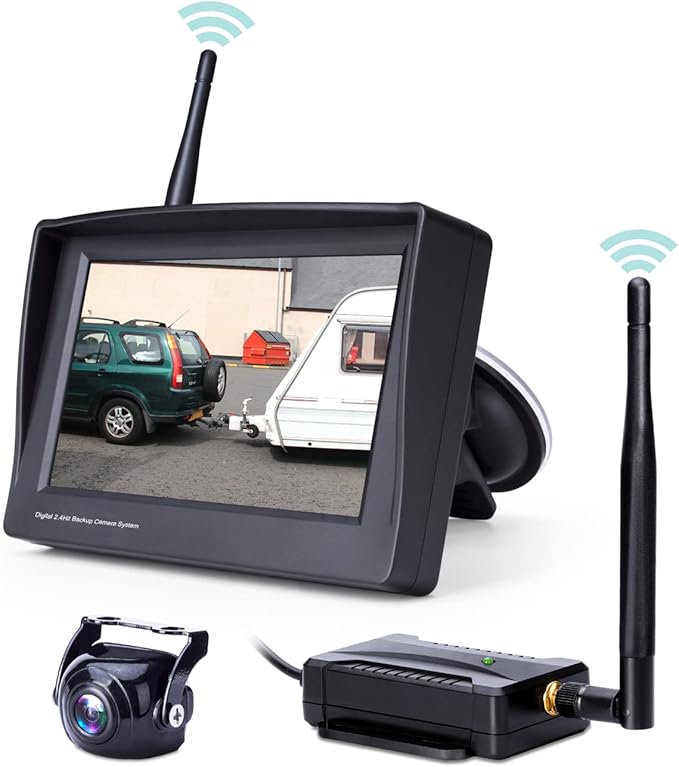 Wireless Backup Camera, 4.3 inch Monitor and 149° Wide Angel Waterproof Universal Reverse Back up Camera System for Mini car, Van, SUV,Pickup, Trailer, etc.