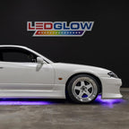 LEDGlow 4pc Purple Flexible Car Slimline LED Underbody Underglow Accent Neon Lighting Kit - 4 Unique Patterns - Water Resistant, Low Profile Tubes - Includes Control Box & Remote