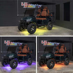 LEDGlow 4pc Million Color LED 4-Seater Golf Cart Underglow Accent Neon Lighting Kit Fits EZGO, Yamaha, Club Car, ICON, Evolution, Tomblerin, Star EV - for 12-Volt Battery - Water Resistant Flex Tubes