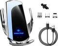 Ohleats Wireless Car Charger Mount, 15W Automotive Electric Wireless Charger Holder, Car Air Vent Mount Bracket Fast Charging for Most Smartphone, Universal Car Accessories (Silver)