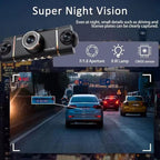 4 Channel Dash Cam for Cars Front Rear Inside & Left Right,360° Dash Cam Front Rear Inside & Left Right, 4K+1080P*3 FHD Car Camera, 5GHz WiFi & App Control,24H Parking Mode,G-Sensor,Loop Recording