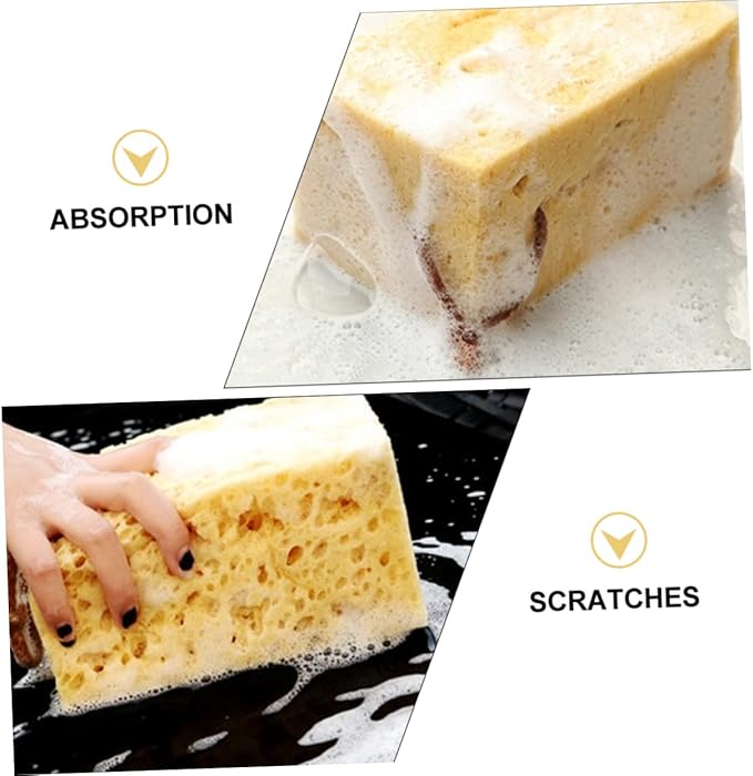Cabilock 4pcs Auto Car Cleaning Beauty Waxing Sponge Car Wash Sponges Absorbent Cleaning Tools