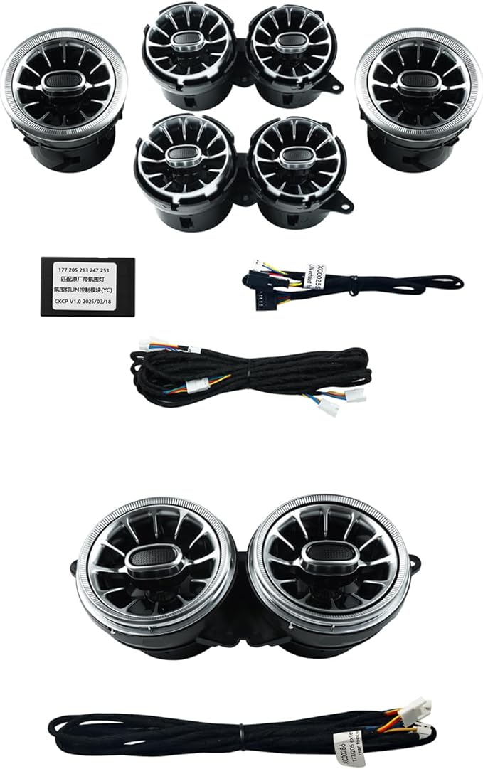 8pcs W222 Accessories LED Air Vent Ambient Lights 7 Colors Kit Replacement for Benz S Class W222 S400 S450 S500 S550 S560 S580 S600 S63 S65 NOT for Coupe 2 Doors (7 Colors [2014-2017])