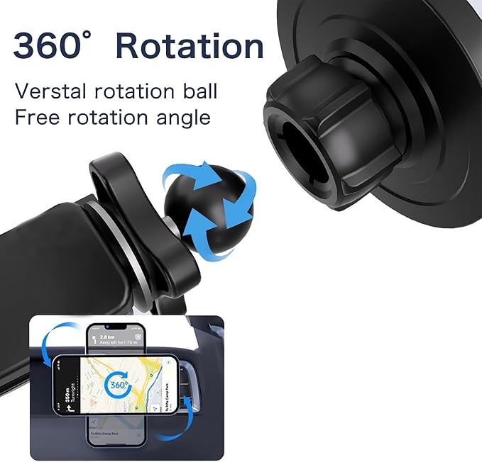 Car Phone Mount Cellphone Holders for Cars with Metal Hook Clip, Air Vent Cell Phone Stand Car Mount, Universal Automobile Cradle Fit for iPhone Android and Smartphones