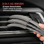 10-Piece Car Interior Cleaning Kit - 3 Natural Boar Hair Brushes, 3-in-1 AC Vent Brush, 160g Non-Toxic Gel, Microfiber Duster, 100ml Food-Grade Spray Bottle | Multi-Scenario for Auto
