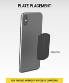 Scosche MagicMount Replacement Metal Plate Kit, Large Metal Plates with Strong Adhesive for Car Magnet Phone Mount Magnetic Cell Phone Holder, Universal Fit with All Devices and Cases, Black, 2-Pack