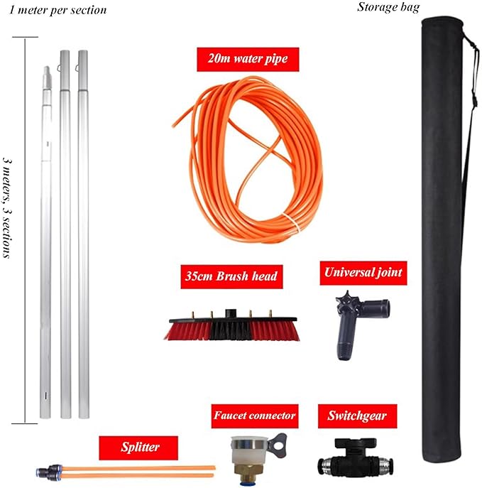 Rotatable Solar Panel Cleaning BrushLong Handle for Easy Window Glass Shower & Windshield CleaningEfficient and Durable Solar Panel Maintenance Tool