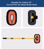 YeewayVeh Car Wash Brush Replacement Cover, Soft Microfiber Car Wash Mop Head Compatible with 55" Long Handle Car Wash Brush and 15° Curved Pole Car Wash Mop, Orange