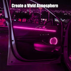EL Wire Interior Car LED Strip Lights, 16.5FT USB Neon Glowing Strobing Electroluminescent Wire Strip with 6mm Sewing Edge, Ambient Lighting Kits for Car Home Decorations (Pink)