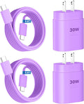 Phone 17 16 15 Charger Fast Charging,30W USB C Phone 17 16 15 Pro Max Charger Block &6.6FT Long Type C Cable Cord for i.Phone 17/Air/17 Pro/17 Pro Max/16/16 Plus/16Pro/16 Pro Max/15/15 Pro Max,Purple