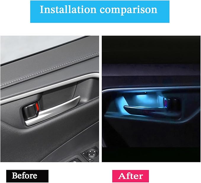 Door Bowl Light Fit for Toyota RAV4 2019 2020 2021 Inner Door Handle Accessories Bowl Shape LED Light Ambient Light Interior 4 pcs (Ice Blue