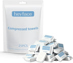 Compressed Towels Tablets (11.8" x11") 25 Bulk Set Disposable Compressed Washcloths for Travel & Camping, Soft Compressed Face Towel with Waterproof Case for Daily Use & Camping Essentials