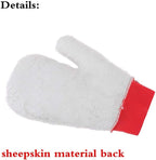 OKAYDA Natural Lambskin Wool Car Wash Mitt Extra Large Size Scratch-Free Sheepskin Wash Mitt