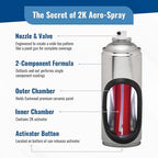 Eastwood 2k Aerosol Spray | Clear Coat Automotive Paint Aerosol Spray with Long-lasting and Durable Finish 11.8 Oz Can | Clear Coat | 4 Pack