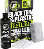 ExoForma Black Trim Restorer - Lasts 6+ Months, Dye Infused Waterproof Plastic Restorer for Cars - Perfect for Faded Bumpers, Trim & Vinyl on Jeeps, Truck Beds, Avalanches & ATVs | 4oz Kit