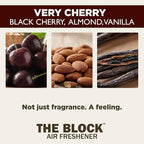 The Block - Wooden Car Air Freshener & Odor Eliminator - Long Lasting 30+ Day Scent - Car & Home Use - Fresh Gift Idea - Made in USA - Very Cherry