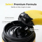 Car Tire Shine with Sponge, Tire Coating Paste Tire Polishing Paste, Long-Lasting Wet Gloss Tire Dressing for Cars Trucks Motorcycles RVs, Easy Apply Wheel Shine (1)
