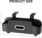 Mandark Car Headrest Backseat Organizer, Multifunctional Vehicle Seat Back Storage Box with Drink Cup Holder and Hooks, Automotive Travel Accessories, Universal for SUV, Sedan, Truck (Black)