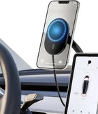 GALVANOX Phone Holder for Tesla Model 3 / Model Y - Magnetic Car Mount with Wireless Charging (Compatible with MagSafe)