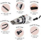 White Handheld Portable Car Vacuum Cleaner, 120W 12V Corded Vacuum, Copper Feature, Car Interior Detailing, Compact Auto Vacuum, Powerful Car Cleaning Kit, Travel Essentials, Car Accessories