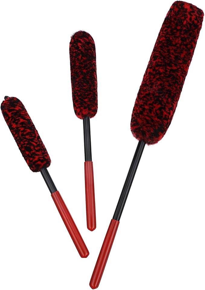 Cabilock 12pcs Wheel Cleaning Brush Flexible Automotive Detailing Brushes for Tire and Rim Cleaning Soft Bristles for Gentle Grime Removal Car Wash Tools