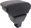 YJYWZH Armrest Box for Nissan Almera Versa 2020-2024 Car Center Storage Box Hand Centre Consoles Cup Holder Arm Rest Double-Layer Black Accessories