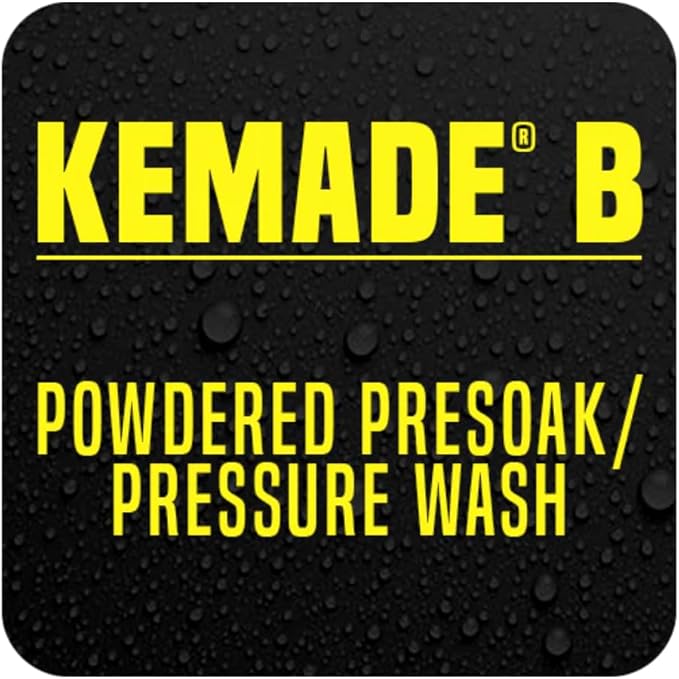 Kemade B Powdered Presoak/Pressure Wash Detergent, Heavy Duty Alkaline Powder Presoak and Pressure Wash Detergent, Designed for Self Service and In-bay Touchfree /Frictionless Washes, 50 lbs.