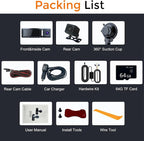 4K Dash Cam, Dash Camera Front Inside Rear, WiFi Dashcam for Cars with 64G Card, 3.16" IPS Screen, Night Vision, WDR 24H Parking Mode, G-Sensor, Loop Recording, 170° Wide Angle, APP Control