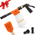 ARTIPOLY Car Wash Foam Gun + Microfiber Wash Mitt - Car Foam Sprayer - Foam Cannon for Hose - Spray Gun Cleaner - Snow Blaster for Cars, Boats, RVs, Foam Cannon Connects to Any Garden Hose